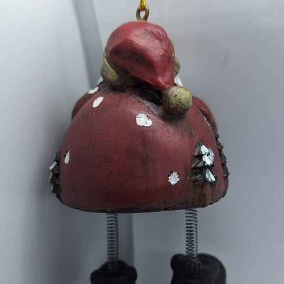 Santa Holding Wreath With‎ Dangle Legs Ornament - Picture 2 of 3